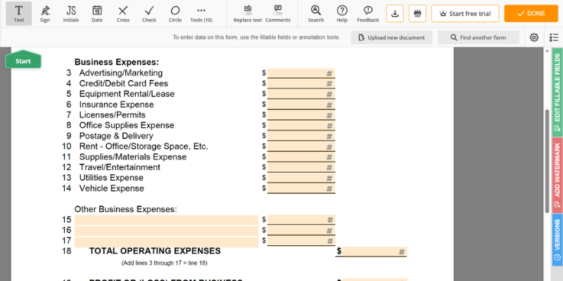 Profit & Loss Statement Screenshot 2